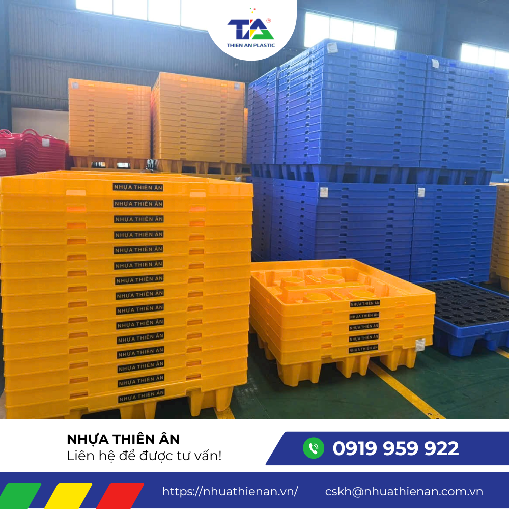 Pallet nhựa chống tràn – Giải pháp an toàn cho mọi loại hóa chất