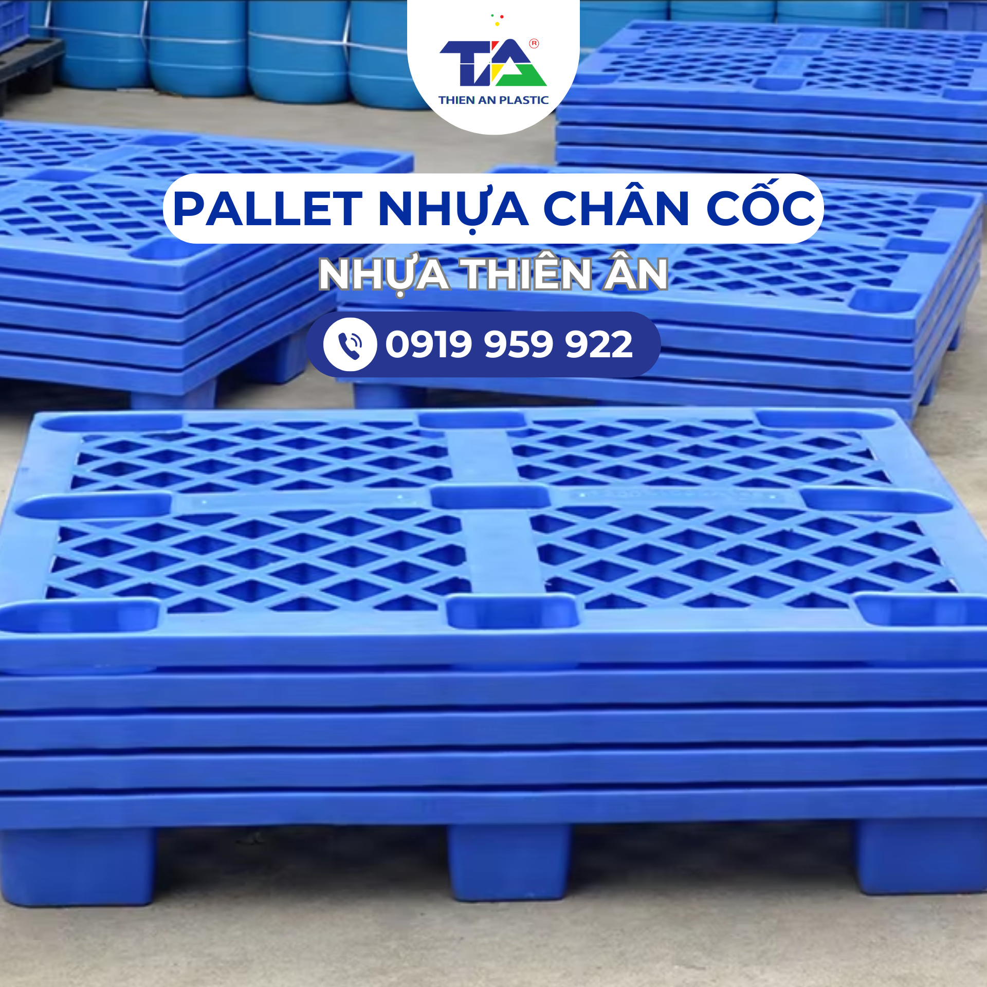 Pallet nhựa chân cốc – Giải pháp lưu trữ & vận chuyển linh hoạt
