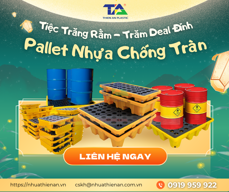 Pallet nhựa chống tràn – Giải pháp an toàn cho mọi loại hóa chất