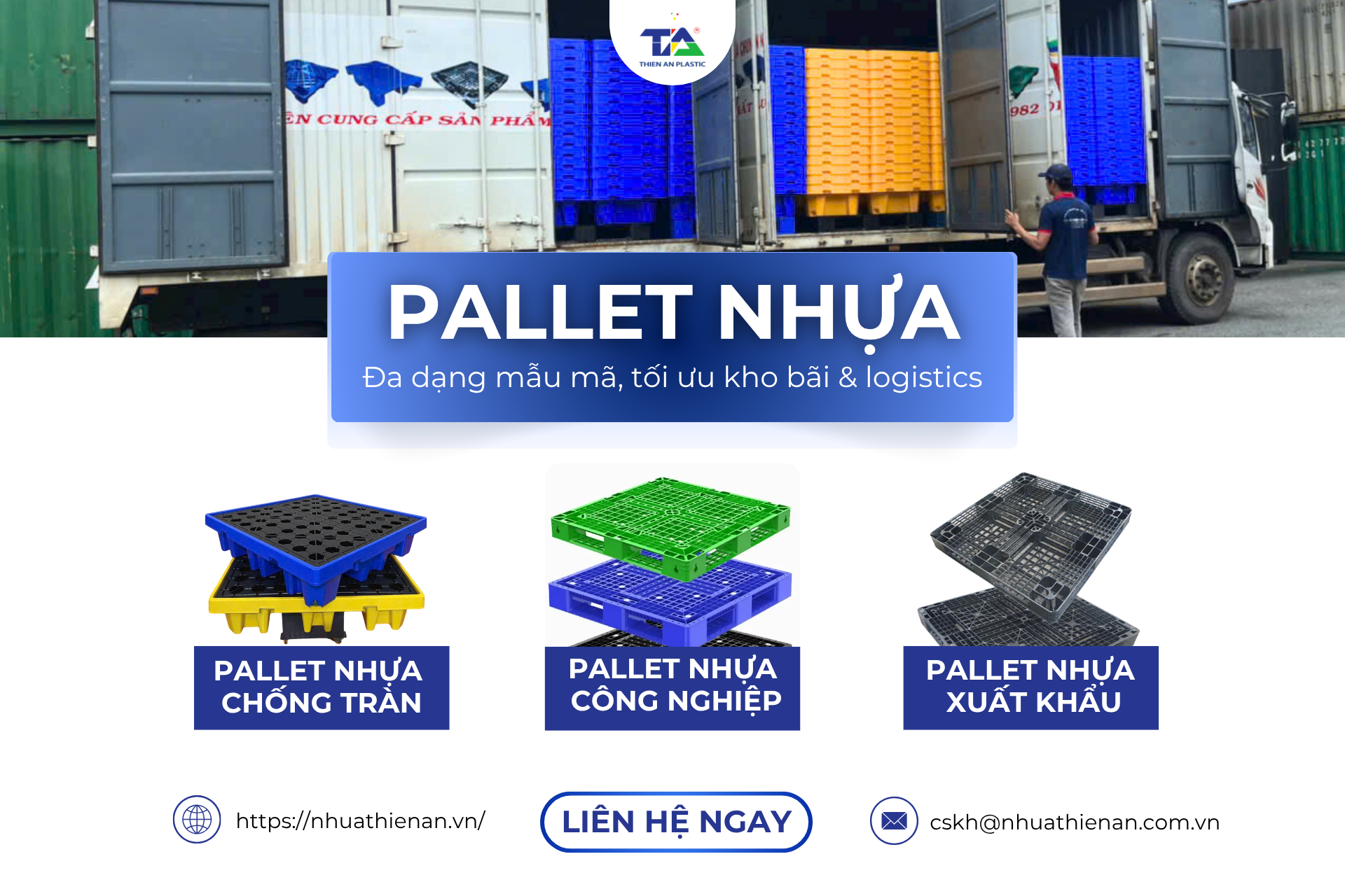 Pallet nhựa sự lựa chọn tất yếu cho ngành xuất nhập khẩu hiện đại