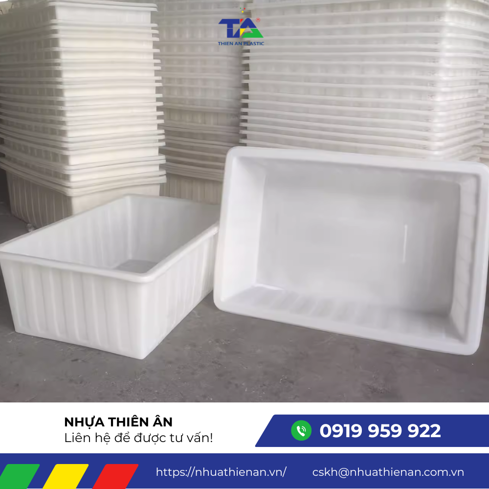 Thùng nhựa dung tích lớn được dùng để lưu trữ, vận chuyển và sản xuất hàng hóa