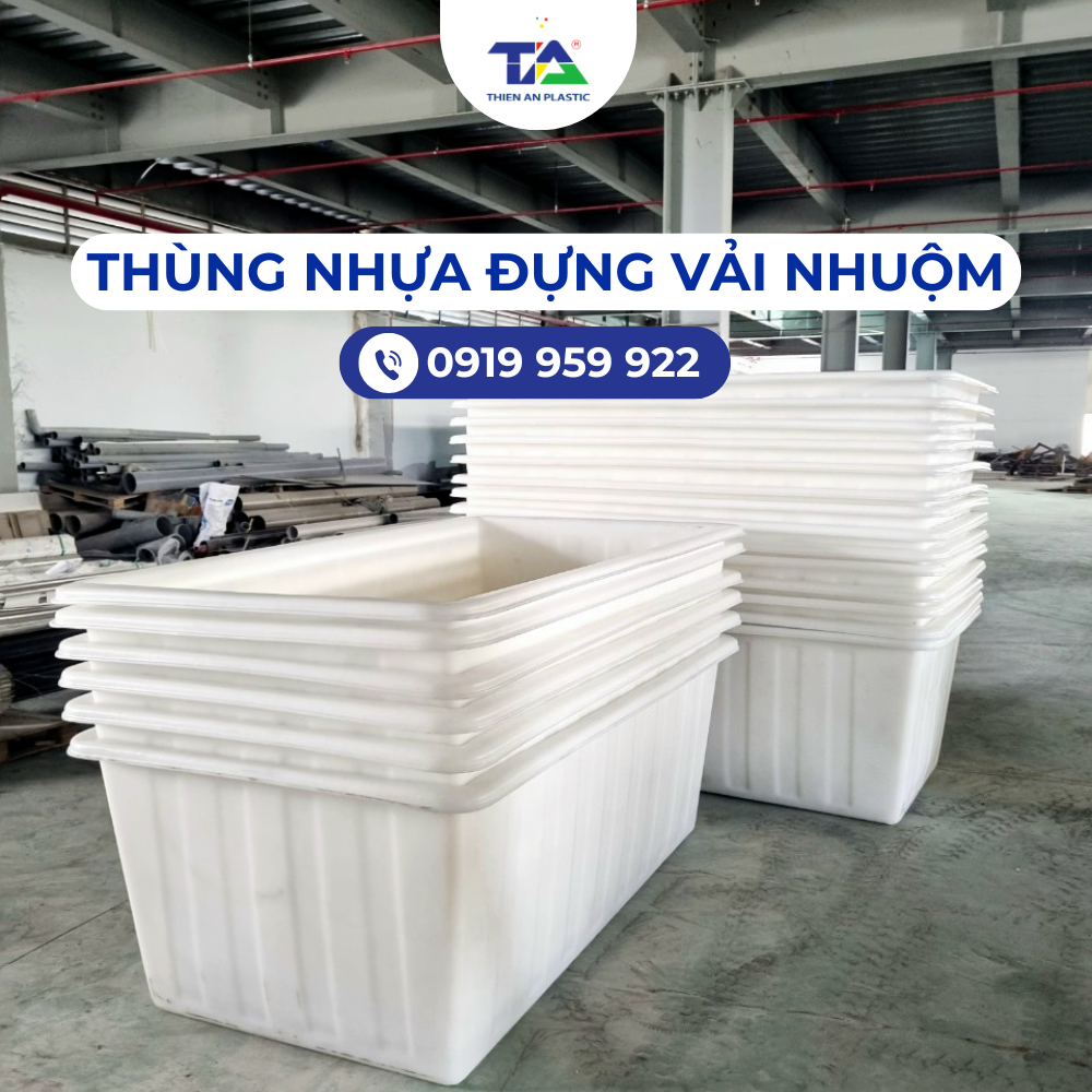 Thùng nhựa được sản xuất 100% nhựa nguyên sinh HDPE, PE cao cấp, có khả năng chống ăn mòn hóa chất, bền bỉ