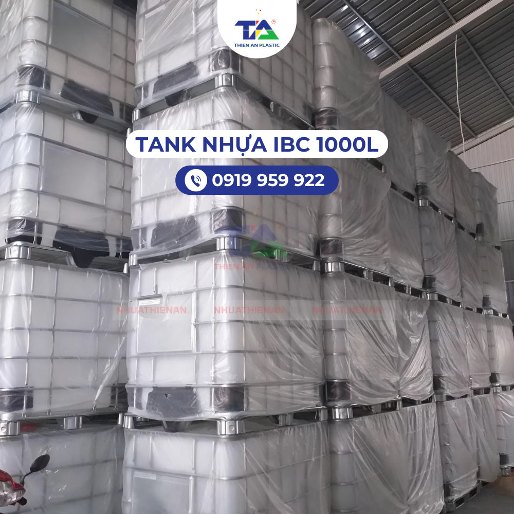 Tank Nhựa IBC được sử dụng rộng rãi nhờ dung tích lớn và khả năng chịu hóa chất tốt