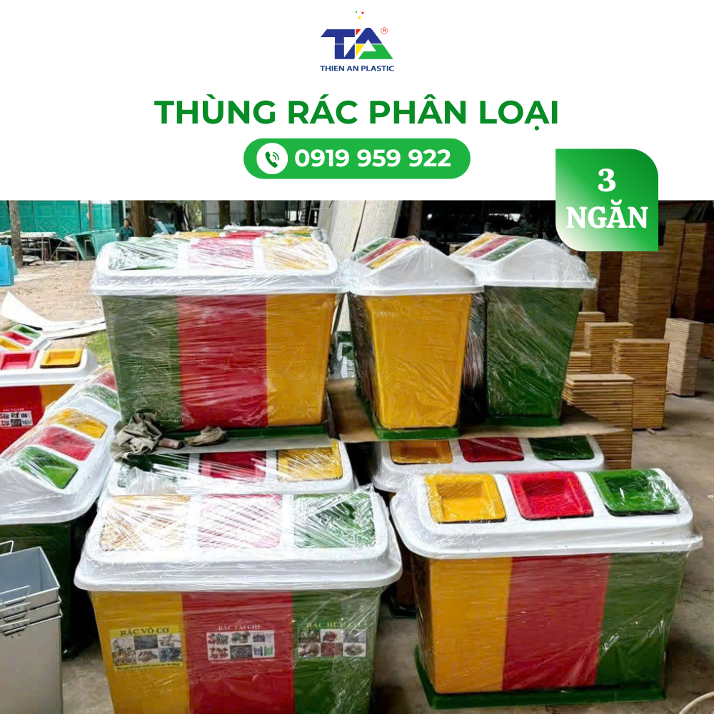 Nhựa Thiên Ân chuyên cung cấp thùng rác phân loại rác thải với nhiều kích thước và kiểu dáng khác nhau